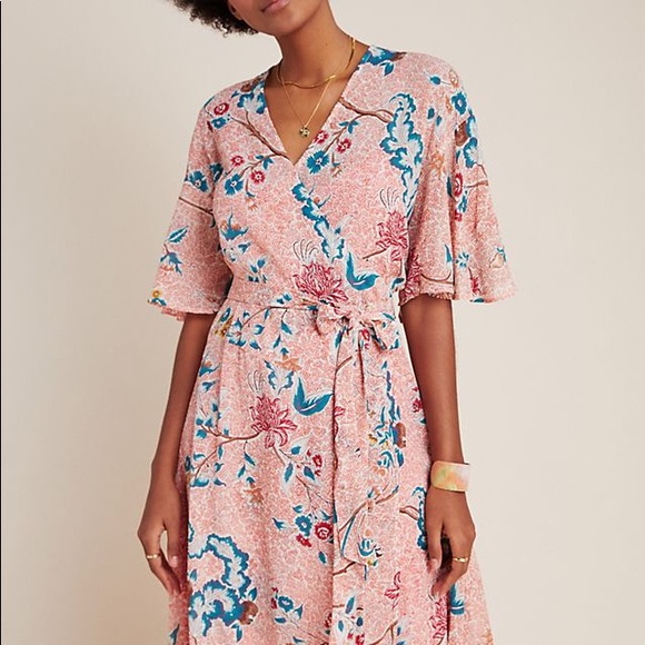 ✨ Anthropologie Adelaide Wrap Dress Sz S - Picture 2 of 4